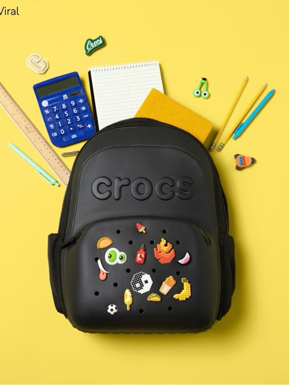CROCS Black Embossed Logo Backpack - Picture 4 of 4